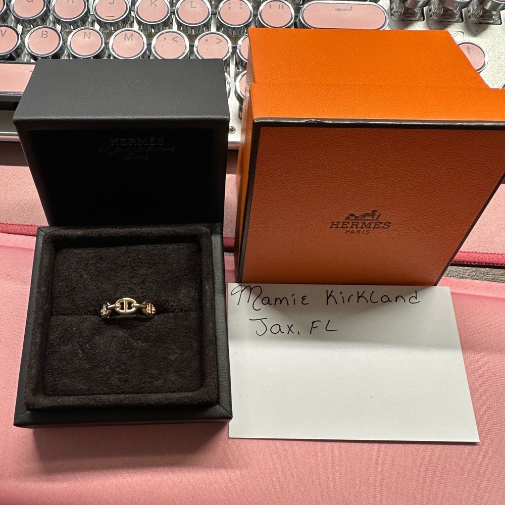 Hermes Chaine d'ancre Enchainee 18k Rose Gold Ring
Sold!!